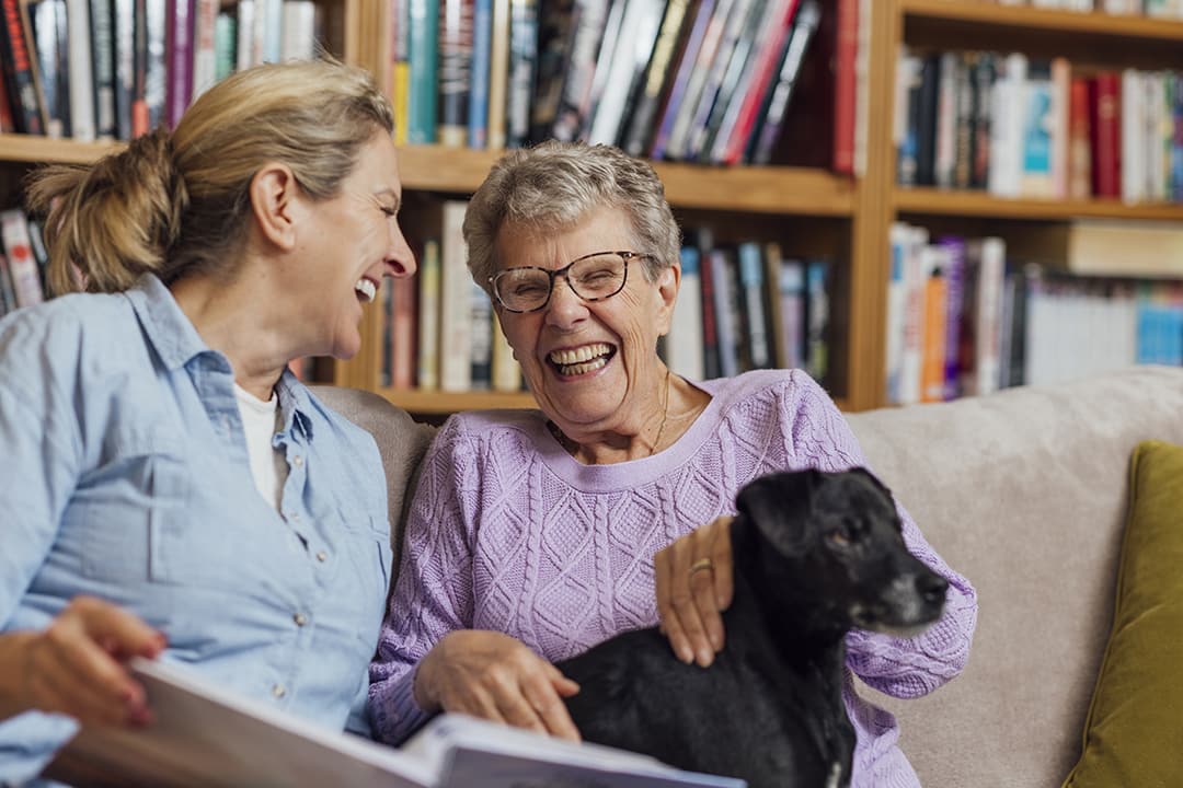 Two laughing people