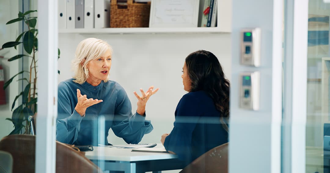 Discussion between two people