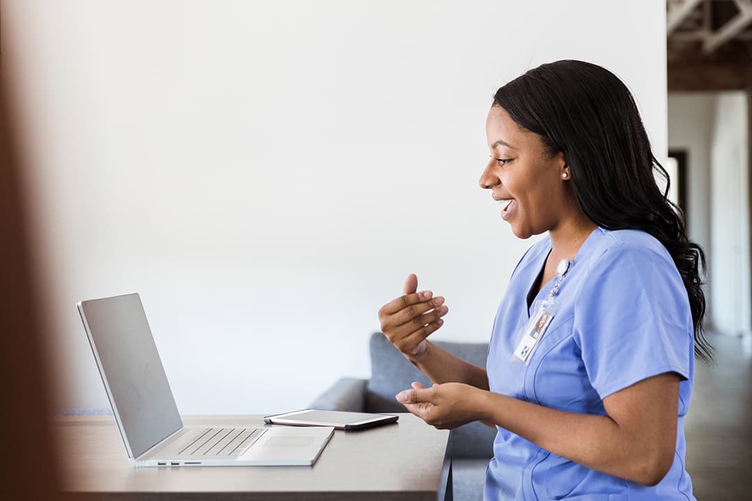 Excited nurse